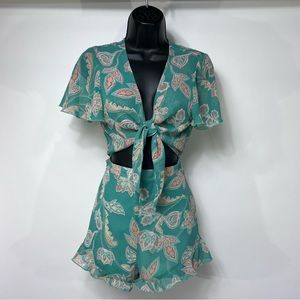 Show Me Your MuMu Teal Paisley Romper